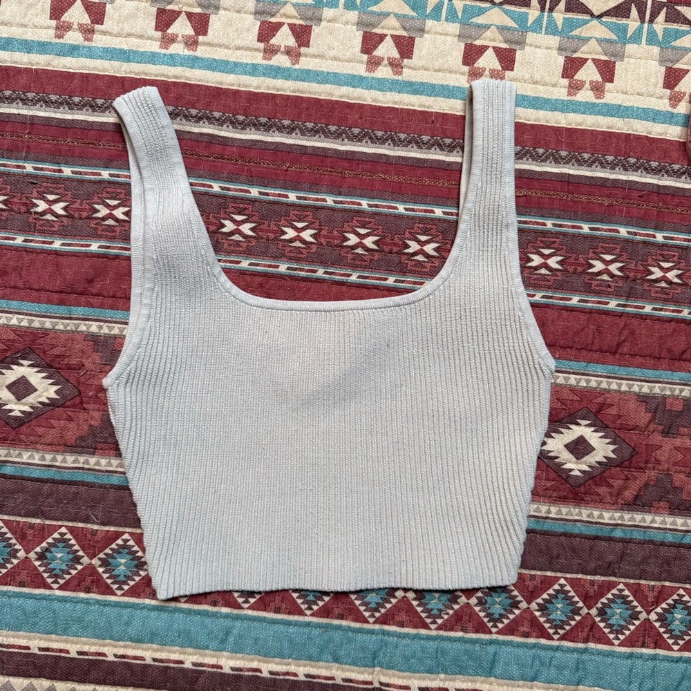Babaton Light cream Ribbed Crop Top XXS